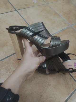 Sabot Fornarina vintage y2k tacco legno