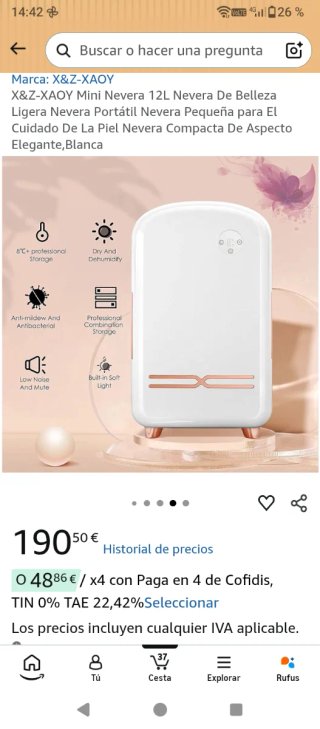 Mini Nevera X&Z-XAOY 12L Cosmética Blanca