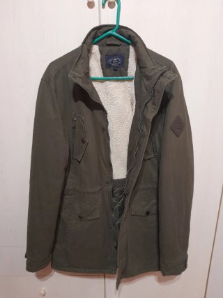 Parka estilo militar verde hombre + OBSEQUIO.