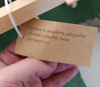 Hamaca plegable madera sin usar