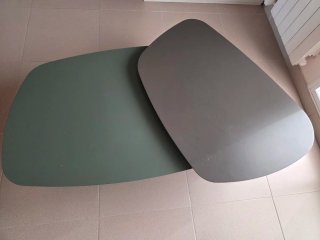 Mesa centro madera 128x85 gris/verde