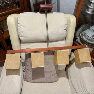 Dos lámparas de salón madera y aluminio