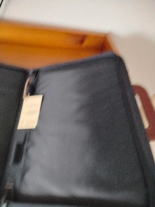 Cartera porta documentos/portátil azul y marrón