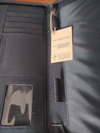 Cartera porta documentos/portátil azul y marrón