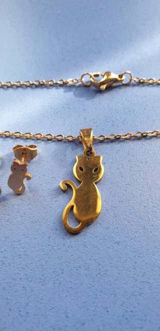 ACERO DORADO GATO CONJUNTO