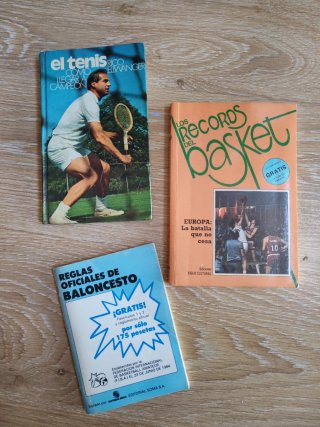 Lote 3 Libros deportivos antiguos tenis baloncesto