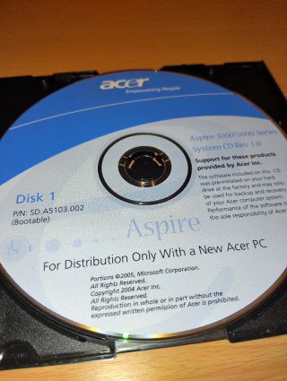 Set CD Ripristino Originali Acer Aspire 3000/5000