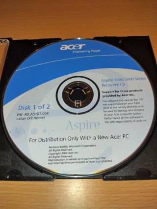 Set CD Ripristino Originali Acer Aspire 3000/5000