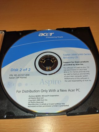 Set CD Ripristino Originali Acer Aspire 3000/5000