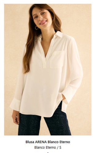 Blusa Bimani Blanca Talla S (talla como M)