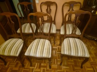 Sofá Piel 2 Plazas + Mesa Comedor sillas y espejo.