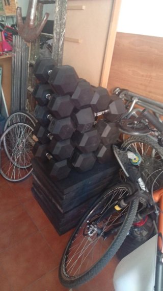 Set 6 pares mancuernas hexagonales