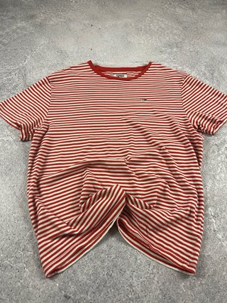 Camiseta Tommy Jeans Rayas Roja Blanca Talla L