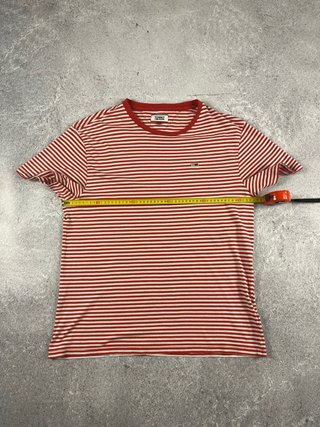 Camiseta Tommy Jeans Rayas Roja Blanca Talla L