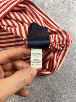 Camiseta Tommy Jeans Rayas Roja Blanca Talla L