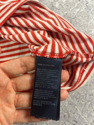 Camiseta Tommy Jeans Rayas Roja Blanca Talla L