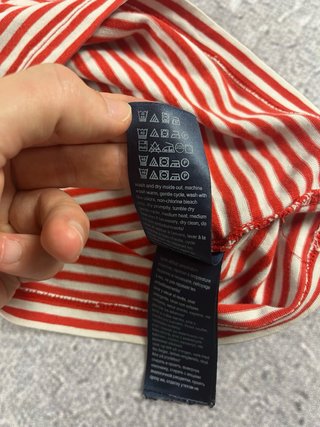 Camiseta Tommy Jeans Rayas Roja Blanca Talla L