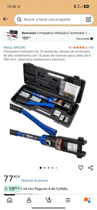 Crimpadora Hidráulica Profesional AMZCNC + Maletín