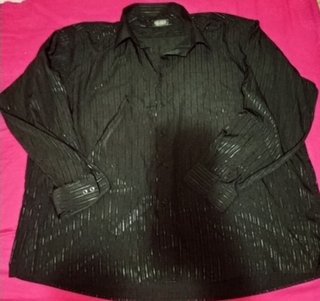 Camisa negra rayas algodón