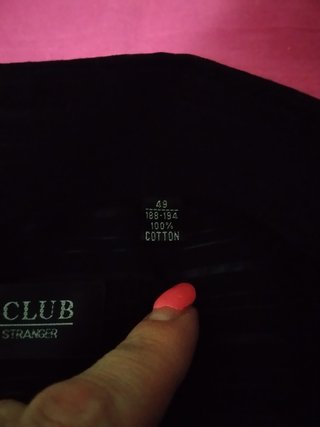 Camisa negra rayas algodón
