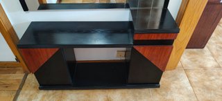 Mueble recibidor madera y espejo