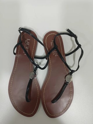 Sandalias Ralph Lauren Piel Negras Talla 38