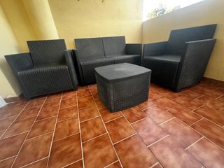 Conjunto Terraza 4 Sillas y Mesa Ratán
