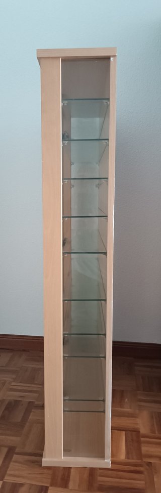 VITRINA EXPOSITORA DE MADERA Y CRISTAL