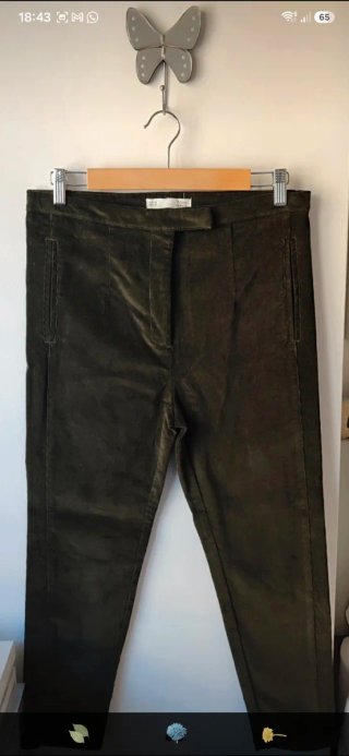 Pantalón pana mujer slim fit verde