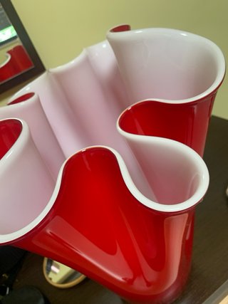 Vaso Merli Cristallo Design Rosso Bianco
