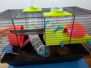 Jaula Hámster 2 plantas con Túneles y Accesorios