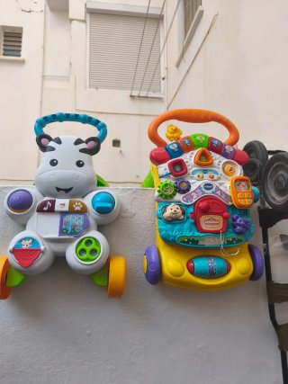 Andador bebé VTech y correpasillos cebra
