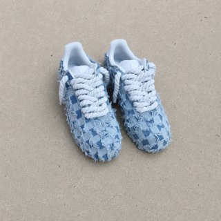 Scarpe in denim con lacci corda