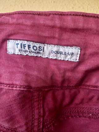 Pantalón vaquero rojo burdeos mujer Talla L