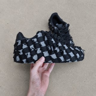 Air force 1 custom con tessuto denim e lacci corda