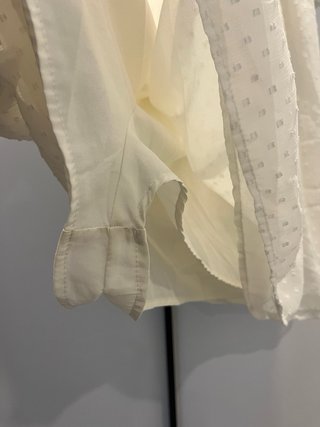 Vestido Zara bordado flores blanco XS nuevo
