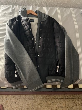 Chaqueta mixta gris y negra