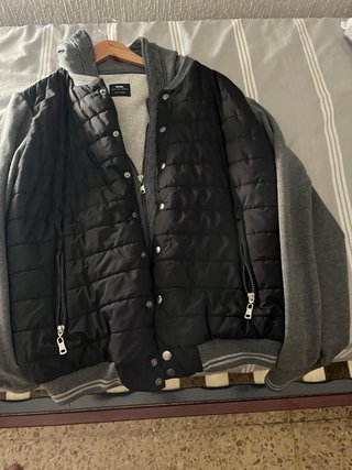 Chaqueta mixta gris y negra