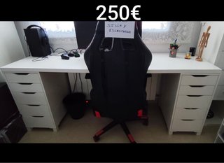 Silla Gamer y Escritorio con dos cajoneras