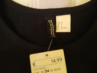 Vestido negro H&M Talla XS/34