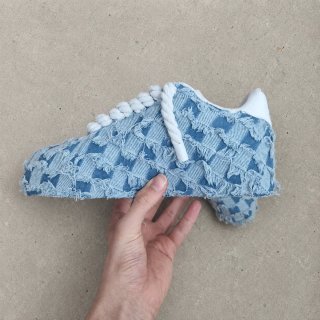 Air force 1 custom con tessuto denim e lacci corda