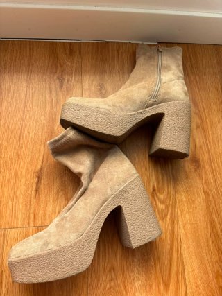 Botines Beige/Marrón con Cremallera