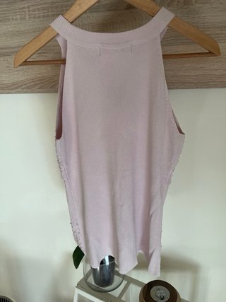 Top Zara Rosa Perlas Talla M