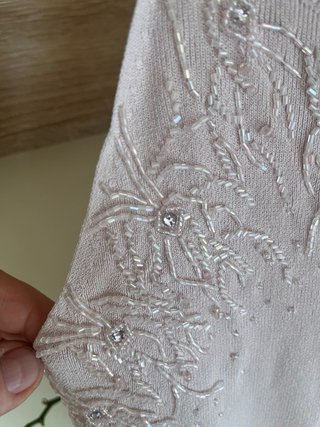 Top Zara Rosa Perlas Talla M