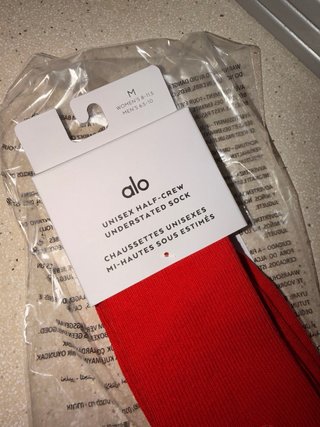Calcetines Alo Yoga Half-Crew Rojos Talla M