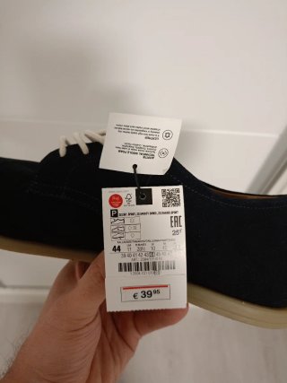 Zapato Blucher Ante Azul Oscuro Zara