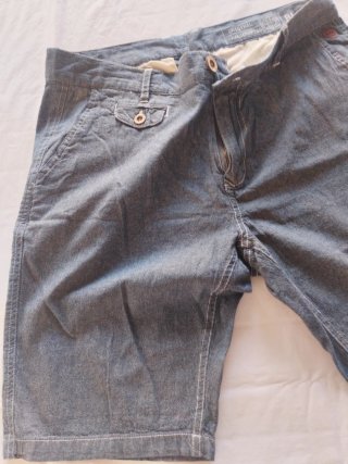 Bermuda Blend Algodón Talla S Azul