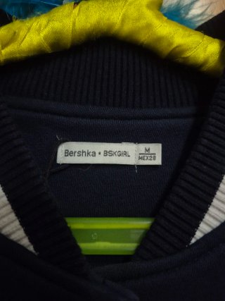 Chaqueta Bomber Azul Bershka