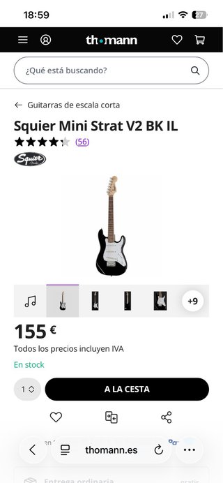 Guitarra Eléctrica Squier Stratocaster Mini