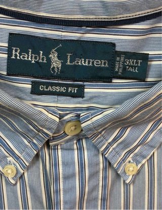Camisa Ralph Lauren Rayas Azul Hombre
